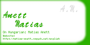 anett matias business card